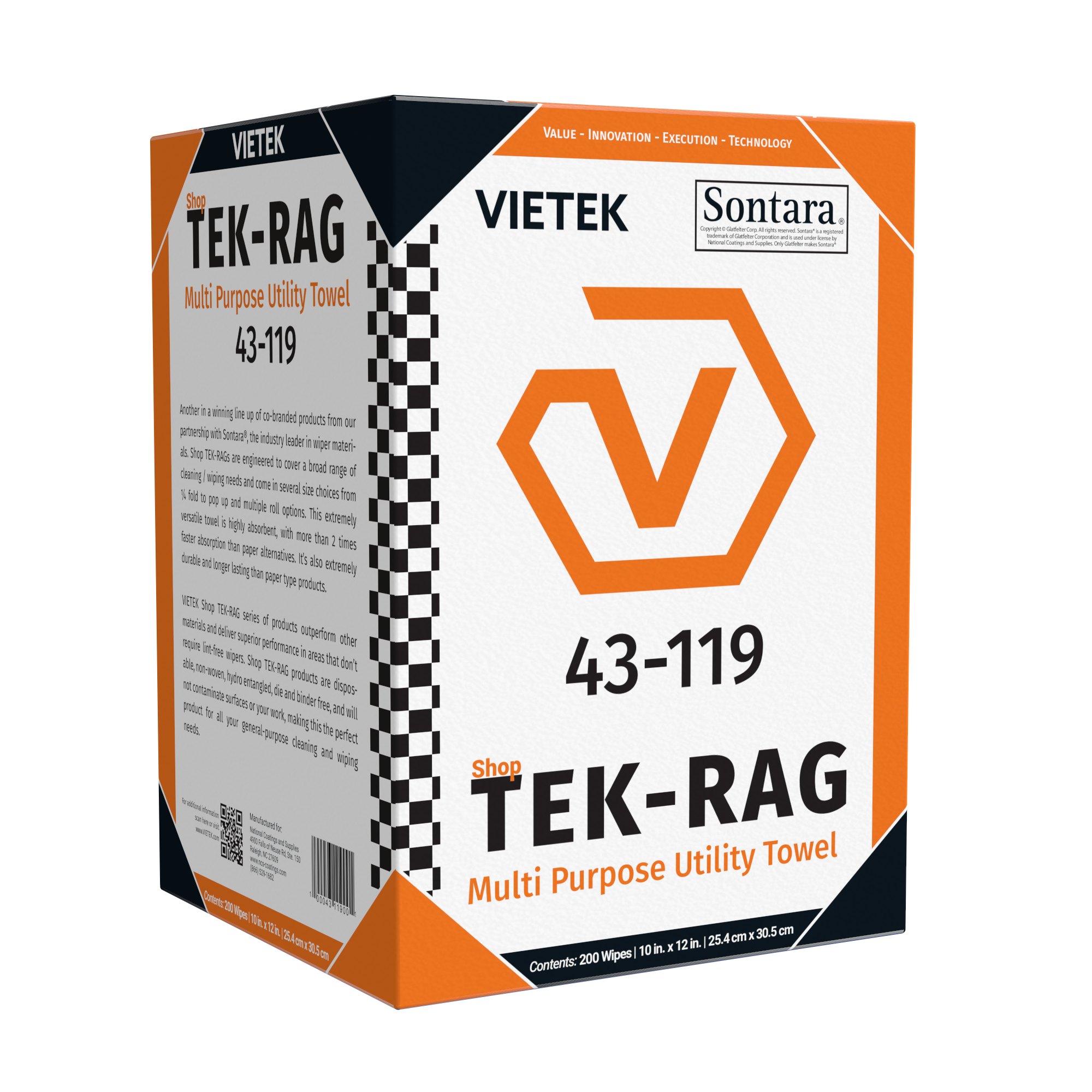 200 Count Per Roll Dispenser Box - VIETEK BOX
